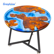 50 mm Blue color Round wood decorative resin furniture stool